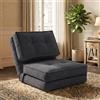 Fabulcozy Divano bradipo poltrona letto 1 posto con schienale regolabile, divano letto per camera da letto e soggiorno, 205 x 70 x 12 cm (grigio)