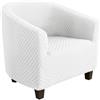Hearda Copripoltrona 1 Posto, Jacquard Quadrato Copripoltrona, Elastico Copri Poltrona con Braccioli, Antiscivolo Cocktail Copri Poltrona, per Bar Soggiorno Camera da Letto (Bianco)