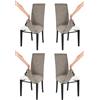 t m c s Tommychairs - Set 4 sedie imbottite con cuffia sfoderabile modello Jazz per cucina, struttura in faggio anilina nera, seduta e schienale imbottiti e rivestiti con cuffia in tessuto grigio cemento