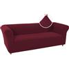 WWQQKJ Copridivano Chesterfield Elasticizzata Fodera per Divano Elasticizzato Antiscivolo Antimacchia, Copridivano 3 Posti con Braccioli Tessuto Super Morbido(Vino Rosso,3 Posti)