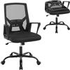 Klihome Sedia da Ufficio Ergonomica, Poltrone Ufficio con Schienale Pieghevole, Girevole e Regolabile in Altezza, in Rete ad Alta Elasticità, Nero
