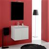 Kiamami Valentina - Mobile bagno 60cm con ante bianco export, lavabo in ceramica, specchio 60x80 | Bilbao