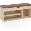 FineBuy Panchina per Scarpe Sonoma con Seduta 104x51x32 cm Scarpiera Salvaspazio Slim | Portascarpe Ingresso | Panca del Corridoio Moderna