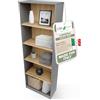 CDF Libreria Scaffale Ripiani Aperti Rovere Artigianale Antracite 60 cm
