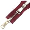 Elegantyl 5# Doppi cursori 60/70/80/90/100/120/150cm Chiusura Automatica Cerniera in Metallo Dorato per Accessori da Cucito per Indumenti, Vino Rosso, 90cm
