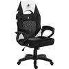 KRAKEN CHAIRS Sedia Gaming Tessuto Traspirante - Poltrona Gaming Ergonomica Con Inserti Mesh, Imbottitura Morbida, Funzione Dondolo E Gaslift, Sedia Ufficio Portata 130 kg, Nero-Bianco