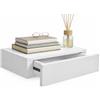 MA MAISON Mensola a Parete con Cassetto Integrato - in Legno, Sospeso, Design Moderno, Versatile, Salvaspazio, per Soggiorno, Ingresso, Camera da letto, Portata 5Kg - 40X24X10h CM (Bianco)
