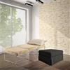 GEEMMA s.r.l. Pouf letto nero che diventa comodo materassino alto 10 per ospiti inattesi. Cubo letto, materassino con rete apribile con dimensione 76x210 x 10 di altezza