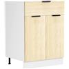 VCM Mobile da Cucina Larghezza 60 cm cassettiera Cucina mobili da Cucina Fasola Mobile da Cucina Larghezza 60 cm cassettiera Cucina mobili da Cucina Fasola Rovere Bianco/Miele