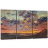 Printed Paintings Stampa su Tela 3 Parti(120x80cm): Claude Monet - Tramonto