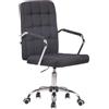 CLP Sedia Girevole Scrivania Terni con Braccioli in Stoffa O Similpelle I Poltroncina Studio con Ruote, Colore:Nero, Materiale:Stoffa