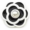 Wdjadp 10 Bottoni in Metallo a Forma di Camelia, Bottoni Decorativi in Perla per Cucire Cappotti, Giacche e Giacche a Vento,Nero,23 Millimetri