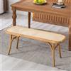 chairus Panche per Soggiorno in Legno Panca da Ingresso Rattan Panca da Pranzo per Cucina (Giallo)