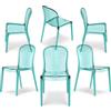 REDÒKASA Set 6 sedie trasparenti in metacrilato EVA, impilabile, design moderno, ideale per sala da pranzo, soggiorno, cucina, sala d'attesa, bar, ristoranti (6, Trasparente Petrolio)