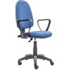 Generico Sedia Poltrona Operativa Ergonomica Torino con Schienale Alto Braccioli Fissi e basamento girevole Tessuto microfibra Blu