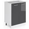 Vicco Mobiletto base cucina R-Line, Antracite lucido, 60 cm senza piano di lavoro, per la libera combinazione all'interno di sistemi cucina modulari