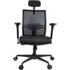 FBasic Poltrona Comoda | Sedia Ergonomica da Ufficio | Schienale alto in rete traspirante | Supporto Lombare regolabile | Braccioli regolabili 3D | Elevazione a gas | Ruote di design | Tessuto ignifugo nero