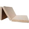Natalia Spzoo - materasso pieghevole 190 x 90 x 8 cm per un sonno a nuvola - materasso pieghevole sfoderabile - materassino pieghevole in 3 parti (Beige 1009)