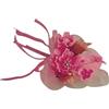 DLM_Bomboniere DLM-32249 (Kit 12 Pezzi) Fiori Finti Peonia Rosa con Strass Rametto e Foglie Racchette Portaconfetti Applicazioni Fai da Te bomboniera