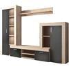 milani home - parete attrezzata porta tv soggiorno moderna di design 263x40x200 h
