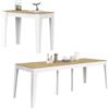 IDMarket - Consolle allungabile MICHEL, 10 posti, 235 cm, legno bianco e impiallacciato faggio