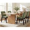 chairus 4 PZ Sedie Cucina in Tessuto con Gambe in Legno, Verde