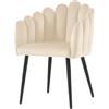 Totò Piccinni Poltroncina MARGHERITA in velluto imbottita gambe in metallo da salotto (1, Beige)
