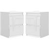 meble masztalerz Set 2 Comodini 40 cm, 2C, Bianco con Frontale Lucido | Moderno Comodino Piccolo 40x55x39 cm, Mobili Camera da Letto, Comodini Camera da Letto Moderni