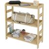 Lenmar Serie R, R-02, mensola in legno, legno di pino, beige chiaro, 5 ripiani, libreria, scaffale in legno, scaffale da parete