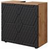 Vicco Mobile sottolavabo per bagno Irma, Antracite con struttura a nido d'ape, 60 x 59 cm, con ritaglio per sifone e ripiano interno per conservazione
