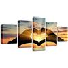 Mndeco Stampa su Tela Gesto Cuore Amore Immagine di Arte della Parete 5 Pezzi Quadri Moderni Dipinti Foto per Soggiorno Camera da Letto Divano TV Sfondo Gym Home Decor, con Cornice