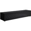 MB Muebles Bonitos, Mobile TV con Piedini 2cm Luke H2, Melamina, Finitura Lucida, Nero, 160x32x40cm
