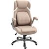 Vinsetto Sedia da Ufficio Ergonomica con Poggiatesta Marrone Chiaro
