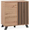 DEINE TANTE EMMA credenza a 2 ante in rovere artigianale e grigio antracite L80 cm - Lublin