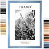 FRAMO35 DIN A3 29,7x42 Cornice (Azzurro) in MDF Fatta a Mano con lastra di Vetro Artificiale antiriflesso a Prova di Rottura e Robusta Parete Posteriore in MDF, Larghezza Cornice: 35 mm