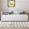 KEFSR Letto imbottito, telaio letto estensibile, divano letto 90/180 x 200 cm, tessuto in velluto, design salvaspazio, perfetto per risparmiare spazio (beige (3))