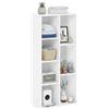 Baroni Home Libreria a Cubi Componibile, Scaffale Modulare Bianco a 7 Scomparti, Mobile Multiuso per Soggiorno, Camera e Ingresso, Design Moderno, Montaggio Semplice, 24x50x106cm