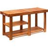 Casaria® Panca Portascarpe 3 Ripiani da Ingresso Scarpiera in Acacia 200kg Seduta 87x45x30 Bagno