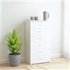 ROMHZKS Credenza con 6 Cassetti Bianca 50x34x96 cm in Legno Multistrato, Mobiletti Salvaspazio Offerte, Mobile Ingresso Salvaspazio, Adatto a camere da letto, soggiorni e ingressi