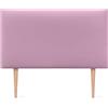 DHOME Testiera in Similpelle o TessutoAQUALINE liscia con gambe Testiera imbottita Testiera letto di lusso (105x105cm con Gambe (Letti 80/90/105), Similpelle Rosa)