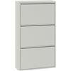 Brigros - Scarpiera Salvaspazio Slim In Metallo Con Ante A Ribalta Modello Emy, Scarpiera 15 Cm Profondità Disponibile In Vari Colori E Dimensioni Per Arredo Casa (Grigio Chiaro, 3 Ante)