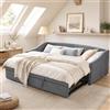 FOERPL Divano Letto Estensibile 90/180 x 200 cm con Rete a Doghe, divano letto Matrimoniale Estraibile Letto Singolo con letto Estraibile Matrimoniale Divano Letto Convertibile 2 Posti, Senza Materasso
