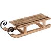 Spetebo Slitta decorativa in legno fiammato con lame in metallo - 40 cm - Inverno Natale Avvento finestra tavolo decorazione