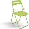 PAZZO DESIGN Sedia Pieghevole Peter, Set Da 6 Sedie, Verde, Sedie Polipropilene, Sedia Cucina, Sedia Sala Da Pranzo, Struttura Metallo - id_2079
