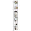 HEXCELEN Libreria, Libreria Scaffale a 7 Ripiani, Scaffales Alto e Stretto, Scaffale Cubo, per Studio, Soggiorno, Camera da Letto, 28 x 30 x 208,1 cm, Stile Moderno, Bianco