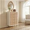 BEIJIALY Cassettiera in Legno 5 Cassetti, credenza per camera da letto, mobile con cassetti per la camera da letto,Maniglie in Metallo,Como Camera da Letto Scandinavo per Soggiorno,Corridoio，60x34x109.8cm
