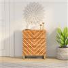 AIJUUKJP Mobili Home Tools Mobile laterale marrone e nero 60x33,5x75 cm legno massello mango