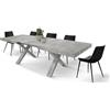 PAZZO DESIGN Tavolo Allungabile Pantaleo, Tavolo Soggiorno, Cucina, Gambe Incrociate X Grigio, Made in Italy, Grigio Cemento, 180x90x76 cm - id_2233