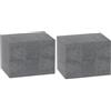 HOMCOM Set di 2 Comodini Sospesi con 2 Cassetti 40x29x30 cm Grigio Cemento