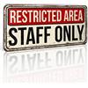 MEGADECOR DECORATE YOUR HOME Megadecor - Placca tipo targa vintage in alluminio o PVC - Staff Only, 30 cm x 17 cm (A¢ Dibond 3 mm)